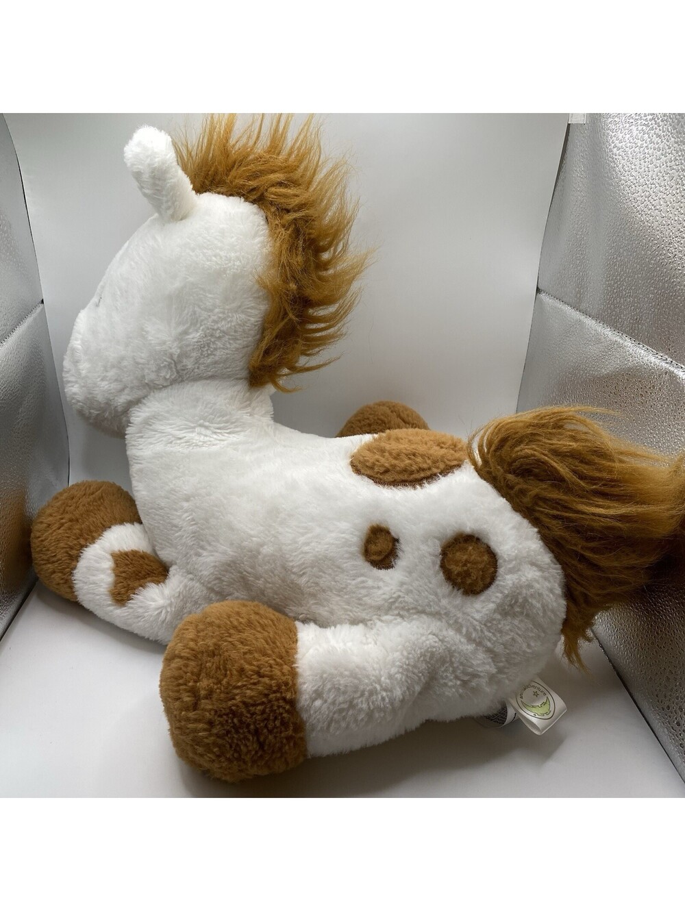 Animal Adventure Pinto Horse Plush Stuffed Animal White Brown Spots Abt 18" - Picture 5 of 9